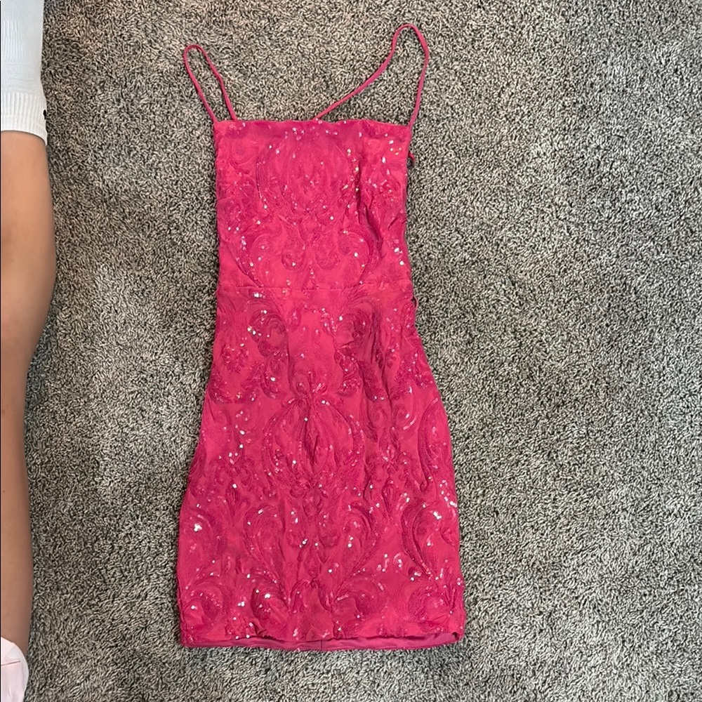 Windsor Pink Spaghetti Strap Bodycon Mini Dress